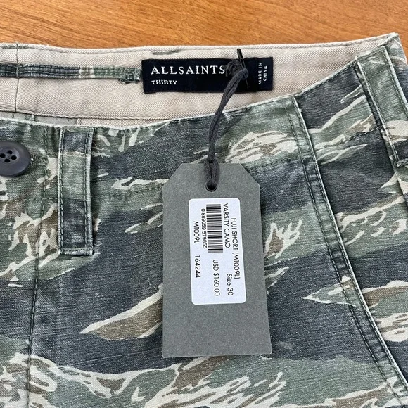 All Saints Men’s Varsity Camo Fuji Short Men’s 30 NWT - Picture 4 of 4
